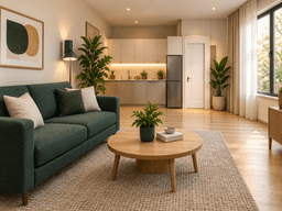 Livingul apartamentului din exemplu